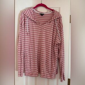 Pink Striped Hoodie